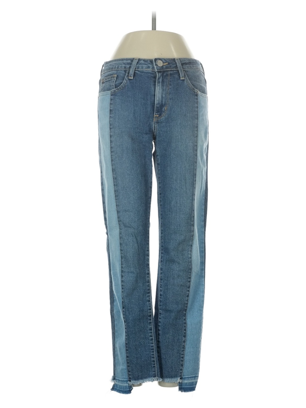 Just Black Two-Tone Blue Straight Leg Jeans with Side Panels